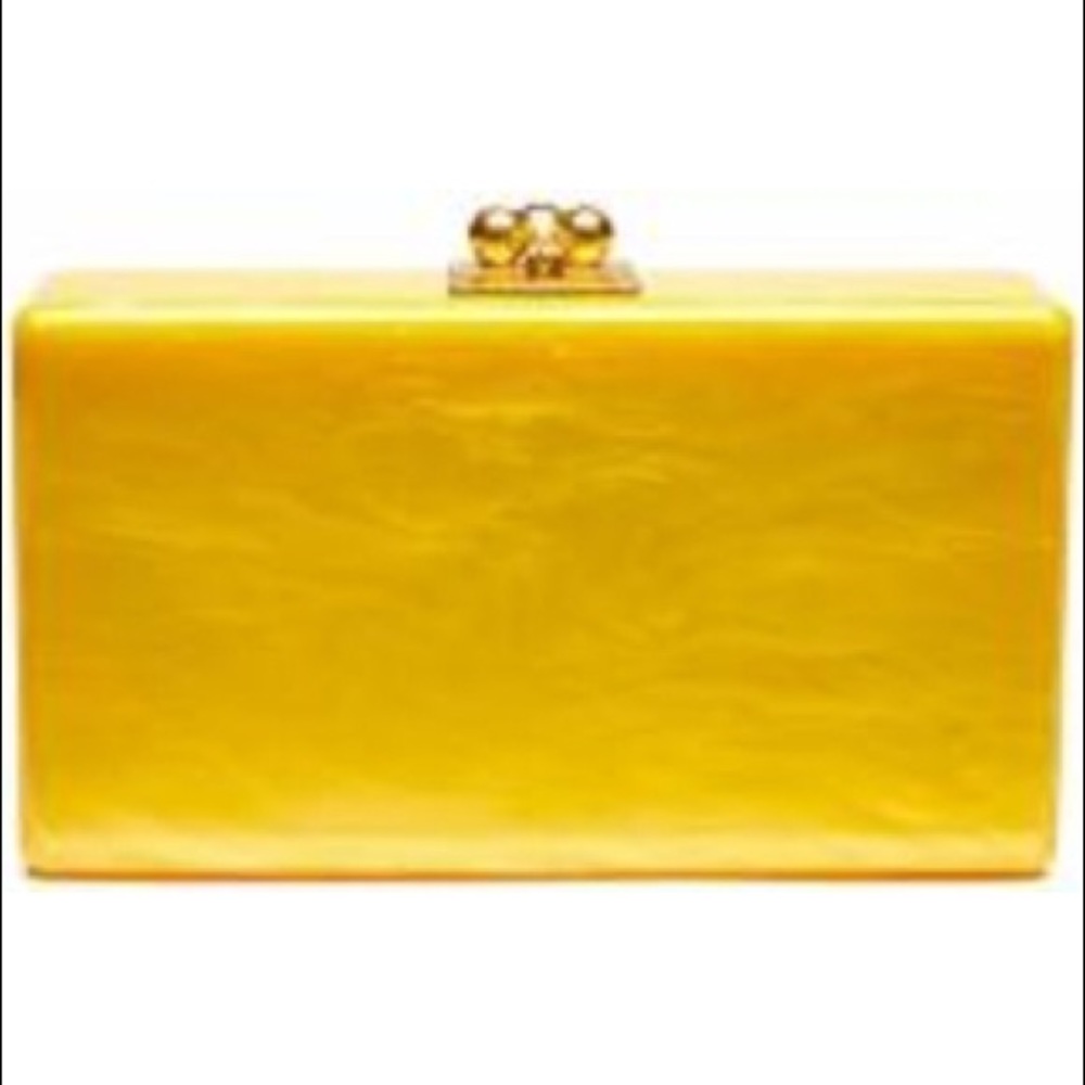 COPY - Edie Parker yellow acrylic clutch